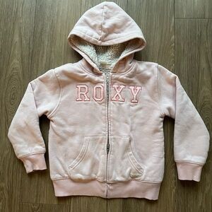 Roxy Light Pink Kids Zip-Up Hoodie Size Small